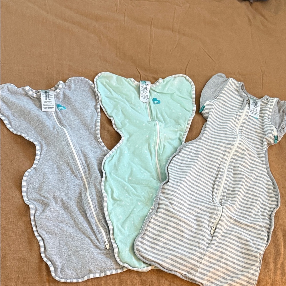 Love to Dream Sleep Sacks - Gray, Mint, and Striped